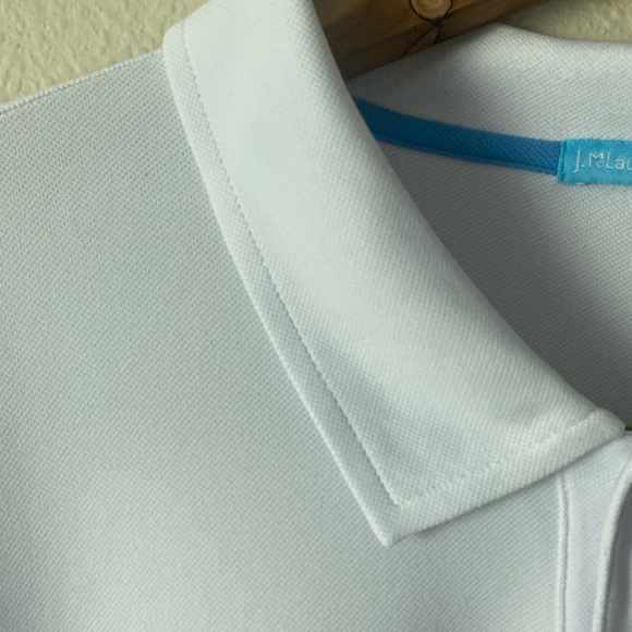 J.McLaughlin Men’s Short Sleeve Peak Performance White Polo Shirt Size Large - Picture 6 of 14